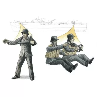   CMK S-100 Schnellboot 3.7cm Anti Aircraft gun crew figures x 3