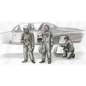 CMK Two Fouga CM.170 Magister Pilots and a Mechanic