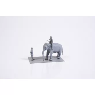 CMK RAF Mechanic of India WWII + Elephant with Mahout