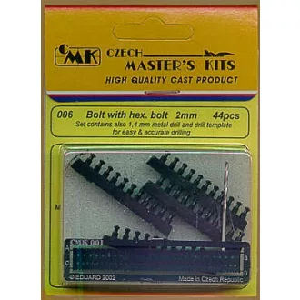   CMK Bolt with hexagonal head 2,0 x 44 inc 1,4mm drill and template