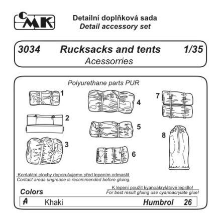 CMK Rucksacks and tents. All items rolled up