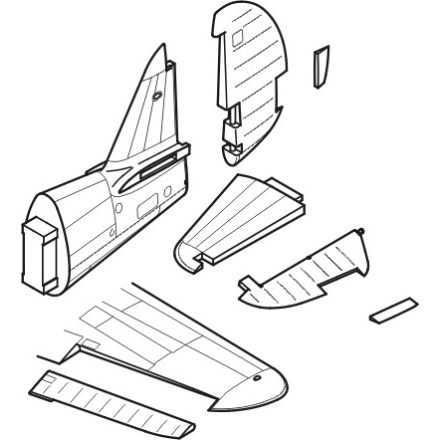 CMK Curtiss P-40E Kittyhawk/Warhawk separate control surfaces (Hasegawa)