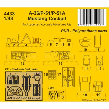 CMK A-36/P-51/P-51A Mustang Cockpit (Accurate Miniatures)