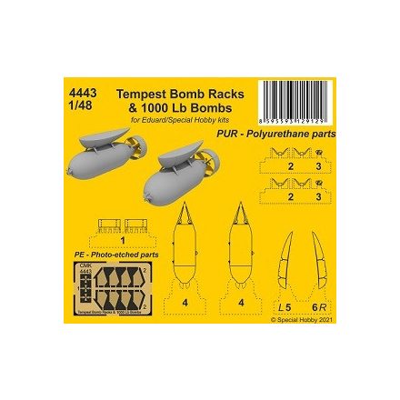 CMK Tempest Bomb Racks & 1000 Lb Bombs (Eduard, Special Hobby)