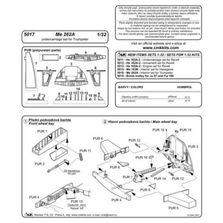 CMK Messerschmitt Me-262A undercarriage bays (Trumpeter)