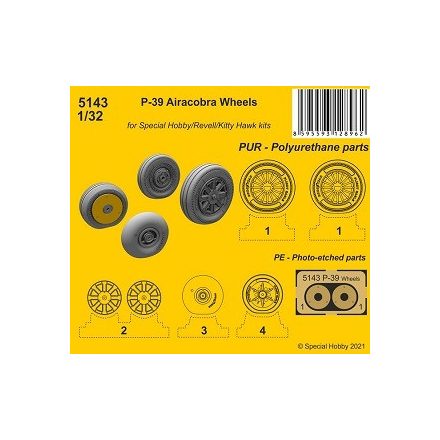 CMK P-39 Aircobra Wheels (Kitty Hawk, Special Hobby, Revell)
