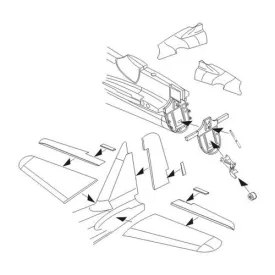   CMK Mitsubishi A6M3 model 32 'Zero' - Tail Cone + Tail Planes (Airfix)
