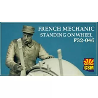   Copper State Models French Mechanic Standing On Wheel WWI makett