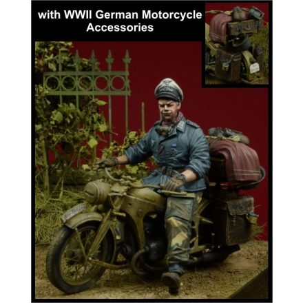 D-DAY miniature studio HG Division Motorcycle Rider with accessories for motorcycle