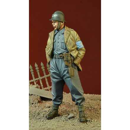 D-DAY miniature Luftschutz Member in Adrian Helmet, Germany 1945