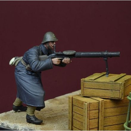 D-DAY miniature studio Black Devils Lewis Gunner, WWII Dutch Army Rotterdam 1940