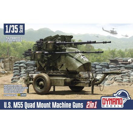 Dynamo Models U.S. M55 Quad Mount Machine guns M45 Quad Mount makett