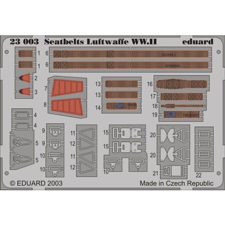 Eduard Seatbelts Luftwaffe WWII