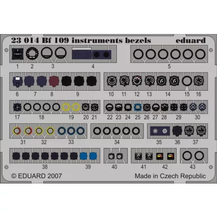 Eduard Bf 109 instrument bezels