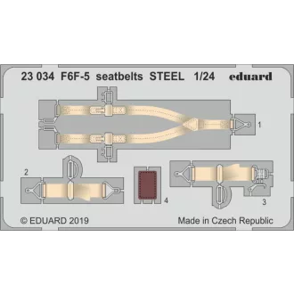 Eduard F6F-5 seatbelts STEEL for Airfix fotómaratás