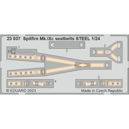 Eduard Spitfire Mk. IXc seatbelts STEEL (Airfix)