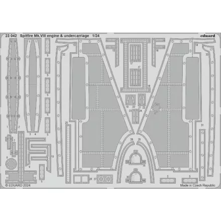 Eduard Spitfire Mk. VIII engine & undercarriage (Airfix)