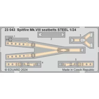 Eduard Spitfire Mk.VIII seatbelts STEEL AIRFIX fotómaratás