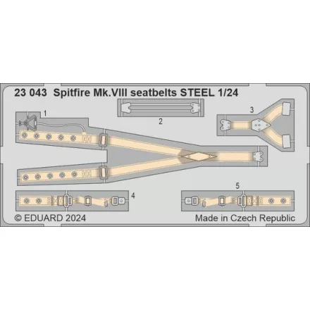 Eduard Spitfire Mk. VIII seatbelts STEEL (Airfix)