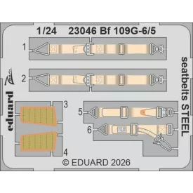Eduard Bf 109G-5/6 seatbelts STEEL (Airfix)