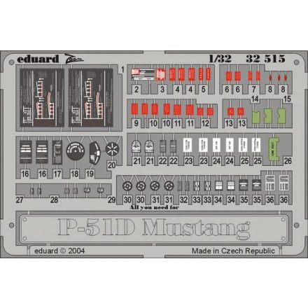 Eduard P-51D placards