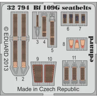 Eduard BF 109G seatbelts for Revell fotómaratás