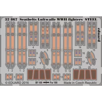 Eduard Seatbelts Luftwaffe WWII fighters STEEL fotómaratás