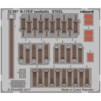 Eduard B-17E/F seatbelts STEEL for HKM fotómaratás