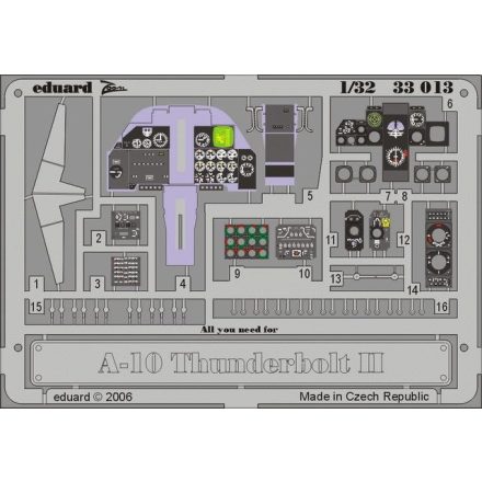 Eduard A-10 dashboard (Trumpeter)