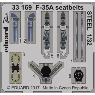Eduard F-35A seatbelts STEEL for Italeri fotómaratás
