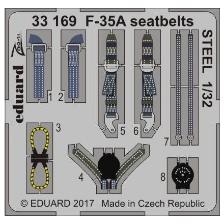 Eduard F-35A seatbelts STEEL (Italeri)