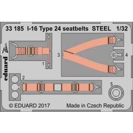 Eduard I-16 Type 24 seatbets STEEL (ICM)