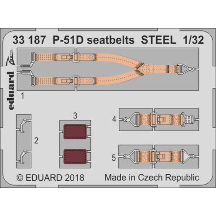 Eduard P-51D seatbelts STEEL (Revell)