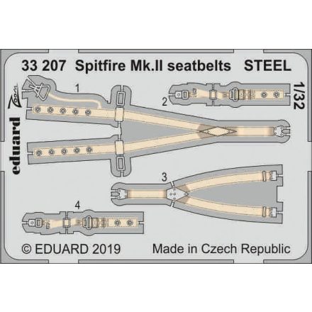 Eduard Spitfire Mk. II seatbelts STEEL (Revell)