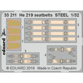 Eduard He 219 seatbelts STEEL (Revell)