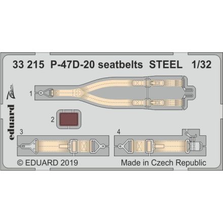 Eduard P-47D-20 seatbelts STEEL (Trumpeter)