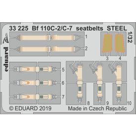 Eduard Bf 110C-2/ C-7 seatbelts STEEL (Revell)