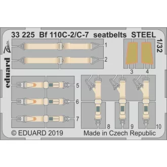   Eduard Bf 110C-2/C-7 seatbelts STEEL for Revell fotómaratás