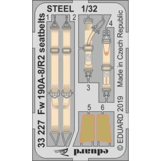Eduard Fw 190A-8/R2 seatbelts STEEL for Revell fotómaratás