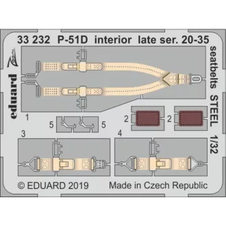   Eduard P-51D interior late ser. 20-35 seatbelts STEEL f.Tamiya fotómaratás