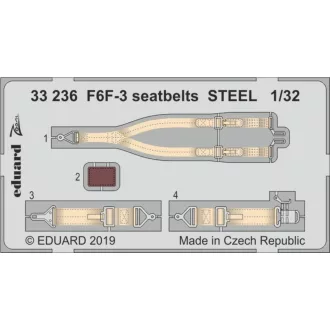 Eduard F6F-3 seatbelts STEEL for Trumpeter fotómaratás