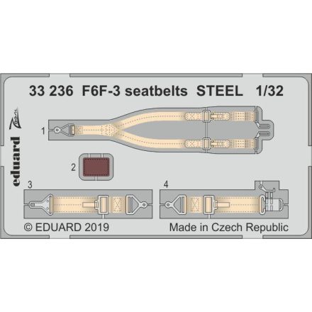Eduard F6F-3 seatbelts STEEL (Trumpeter)