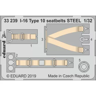 Eduard I-16 Type 10 seatbelts STEEL for ICM fotómaratás