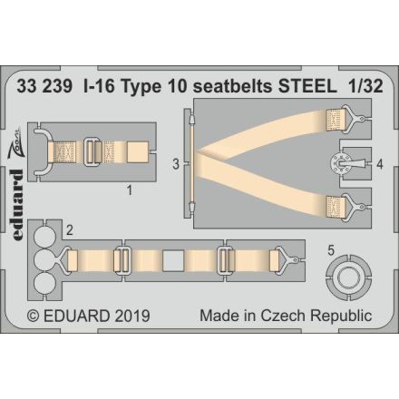 Eduard I-16 Type 10 seatbelts STEEL (ICM)