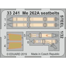 Eduard Me 262A seatbelts STEEL (Revell)
