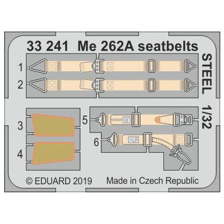 Eduard Me 262A seatbelts STEEL (Revell)