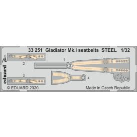 Eduard Gladiator Mk. I seatbelts STEEL (ICM)