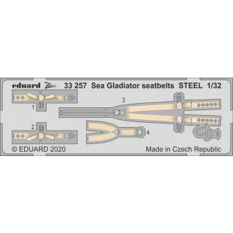 Eduard Sea Gladiator seatbelts STEEL for ICM fotómaratás