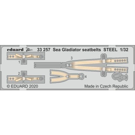 Eduard Sea Gladiator seatbelts STEEL (ICM)