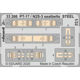 Eduard PT-17 / N2S-3 seatbelts STEEL for ICM fotómaratás